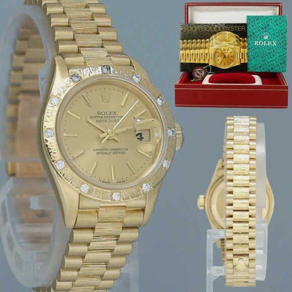 Ladies Rolex 26mm Diamond Datejust President Band Watch With BOX main image 3